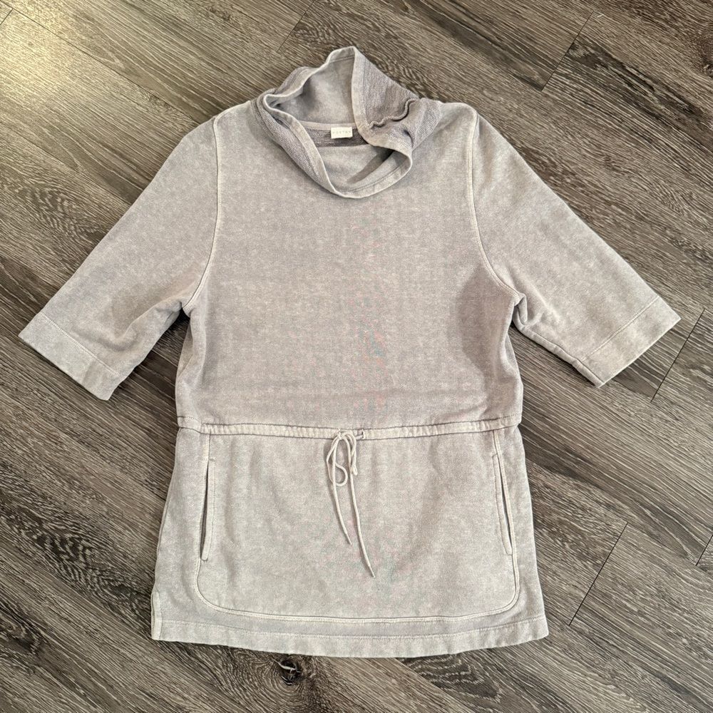 Poetry Short Sleeve Funnel Neck Hemp Cotton Sweatshirt